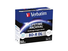 VERBATIM MDisc BD-R DL 6X 50GB 5 kpl
