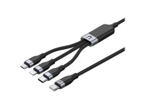 UNITEK USB-kaapeli 3in1 musta 1,5m