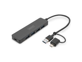 DIGITUS USB 3.0 -keskitin 4-porttinen Slimline