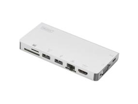 DIGITUS USB Multiport Travel Dock 8-porttinen