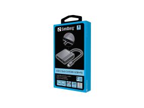 SANDBERG USB-C Dock 2xHDMI+USB+PD