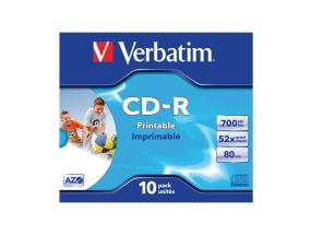 VERBATIM tulostettava CD-R80min 700MB 52x10