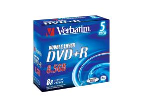 VERBATIM 5x DVD+R 8.5GB 8x DL