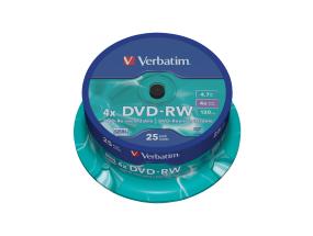 VERBATIM DVD-RW 120min 4,7GB 4x25 pakkaus