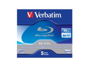 VERBATIM BD-R DUAL LAYER 50GB 6X VALKOINEN