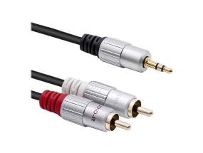 QOLTEC 52341 Kaapeli 2xRCA Mini Jack 3,5mm