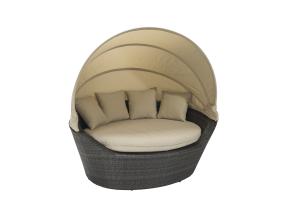 Sohva MINI MUSE katos 160x130xH70cm, tummanruskea/beige, alumiini, muovipunos