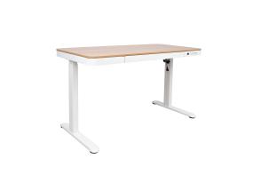 Säädettävä pöytä ERGO 1-moottori 120x60xK72-121cm, valkoinen/tammi