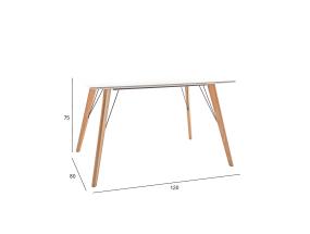 Ruokapöytä HELENA WHITE 120x80xH75cm, valkoinen