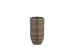 Kukkaruukun kansi WICKER D28xH51cm, muovipunos, väri: tummanruskea