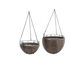 Kukkavalaisinsarja WICKER D30x27cm, D25x15cm, tummanruskea