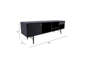TV-pöytä LUXEMBURG 150x40xH50cm, musta melamiini