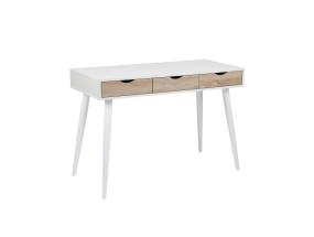 Työpöytä NEPTUN 110x50xH77cm, valkoinen/tammi, melamiinilevy, metalli