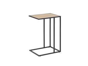 Sivupöytä kannettavalle tietokoneelle SEAFORD, 43x35xH63cm, pöytälevy: huonekalulevy laminoidulla pinnoitteella, väri: tammi, runko: musta metalli