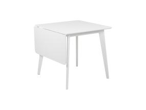 Ruokapöytä ROXBY, 80/120x80xH76cm, valkoinen, jatkettava, pöytälevy: valkoiseksi maalattu MDF, jalat: kumipuuta