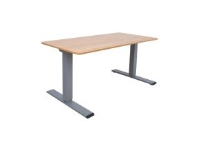 Säädettävä pöytä ERGO OPTIMAL 2-moottorilla 140x70cm, hikkoripuuta