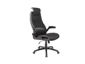 Työtuoli PISTOIA, 68x72xH113-121cm, musta, kangas, keinonahka, muovi