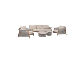 Puutarhakalusteet DIANA sohva, 2 nojatuolia ja 2 pöytää, beige