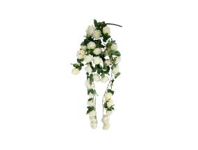 Tekokukka FLOWERLY roikkuva haara H120cm, valkoinen ruusu