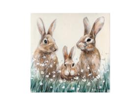 Öljyvärimaalaus 60x60xcm, kaniperhe