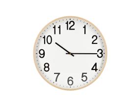 Tina kello WOODY D50cm, vaaleanruskea