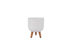 Kukkaruukku SELENA D24xH29,5cm, jaloissa, valkoinen