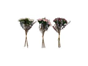 Tekokukka FLOWERLY H26cm 4kpl ruusut kimppu, sekoitus, mix