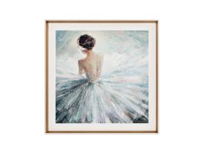 Seinäkuva kehystettynä 80x80cm, ballerina kristalleilla