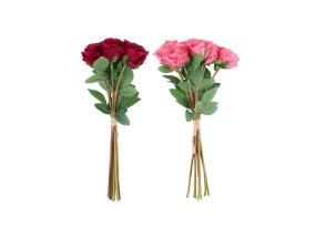 Tekokukka FLOWERLY 9kpl ruusut kimppu, punainen tai vaaleanpunainen, sekoita