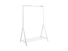 Teline BRENT 117x59xH165cm, hyllyllä, metallia, valkoinen/kromi
