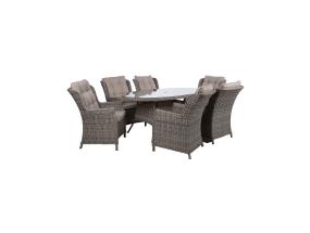 Puutarhakalustesarja TRENTO pöytä ja 6 tuolia