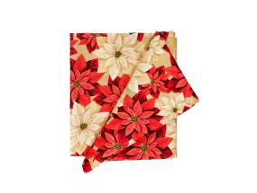 Pöytäliina CHRISTMAS NEW 136x220cm, joulunlehdet, 50% polyesteri, 50% puuvilla, kangas 575 cm