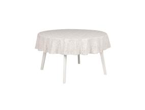 Pöytäliina PARTY pitsillä, D170cm, vaaleat kukat, 50% polyesteri, 50% puuvilla, kangas 589