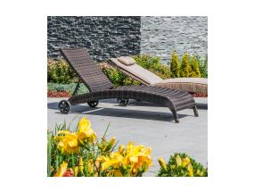 Lepotuoli WICKER 73x196xH99cm, tummanruskea, alumiini, muovipunos