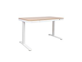 Säädettävä pöytä ERGO 1-moottori 120x60xK72-121cm, valkoinen/tammi