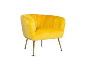 Nojatuoli TUCKER keltainen, 78x71xH69cm, polyesterikangas, ruostumaton teräs