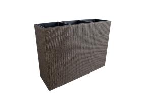 Kukkalaatikko WICKER 110x39xH88cm, tummanruskea