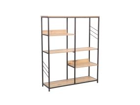 Hylly DIMITRA 100x30xK124cm, maalaismainen/musta viimeistely