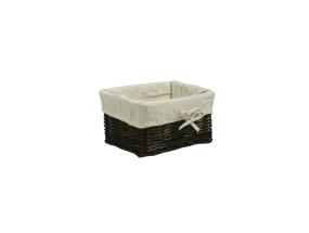 Basket MAX-2, 24x18xH12cm, tummanruskea punos, beige kangas