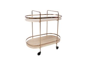 Tarjoilupöytä GENOVA 80x42xH80cm, vaaleanruskea, teräs, laminaattilevy