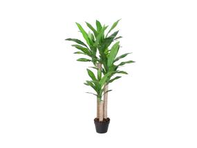 Keinotekoinen puu DRACAENA, K125cm, 3 runkoa, musta ruukku