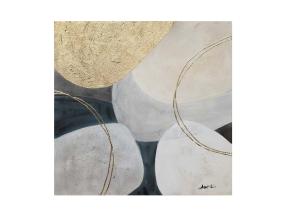 Öljymaalaus 70x70cm, kultainen/valkoinen 1