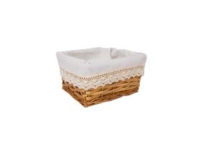 Basket MAX, 24x18xH12cm, vaaleanruskea punos, pitsikangas