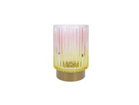 LED-kynttilä WINGS AMBER D8,5xH13cm vaaleanpunainen/keltainen, ajastin 6h