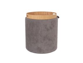 Tambuuri/pöytä HIRO D34,5xH37cm, harmaa, säilytystilalla varustettuna