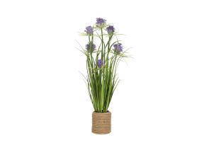 Tekokukka Puutarhassa H70cm, violetti krysanteemi, heinäsirkat ruukussa