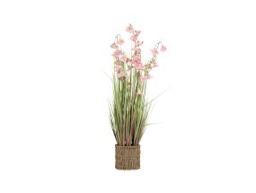 Tekokukka Puutarhassa H87cm, violetti kellokukka, ruohonkorvat ruukussa