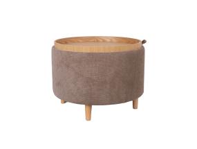 Pöytä/malja HIRO D56xH42.5cm, vaaleanruskea, säilytystilalla varustettuna