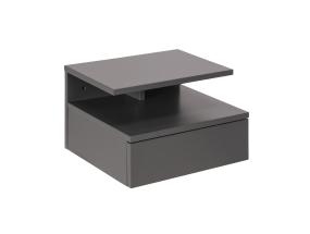 Yöpöytäkaappi ASHLAN 35x32xH22,5cm, hyllyllä ja laatikolla, seinäasennus, materiaali: puu, väri: vaaleanharmaa, viimeistely: lakkaamaton