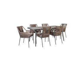 Puutarhakalusteet ANDROS pöytä ja 6 tuolia